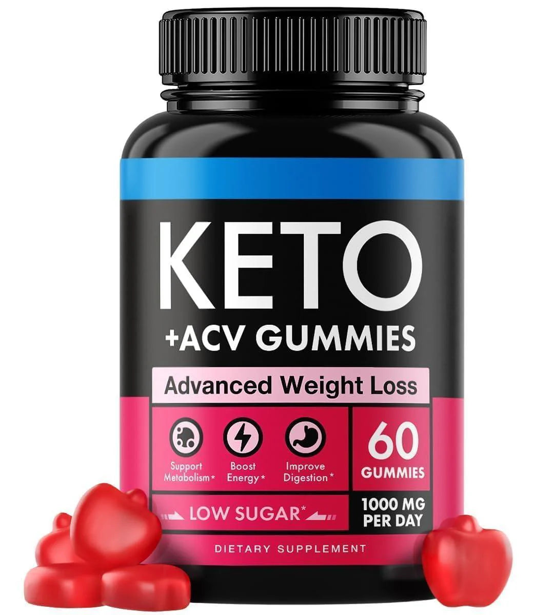 Keto Apple Cider Vinegar Gummies 1000Mg Well Digested ACV Keto Gummies 60 Pcs